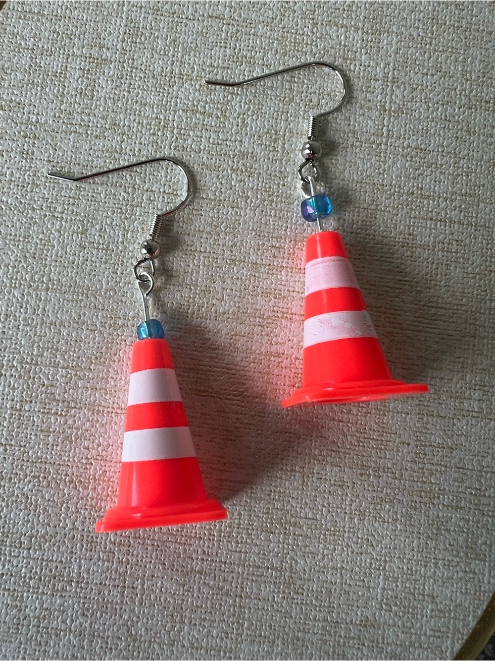 No Scotland No Party!🏴󠁧󠁢󠁳󠁣󠁴󠁿🧡Traffic Cone w Blue Bead Accent Earrings !⚽️🥅